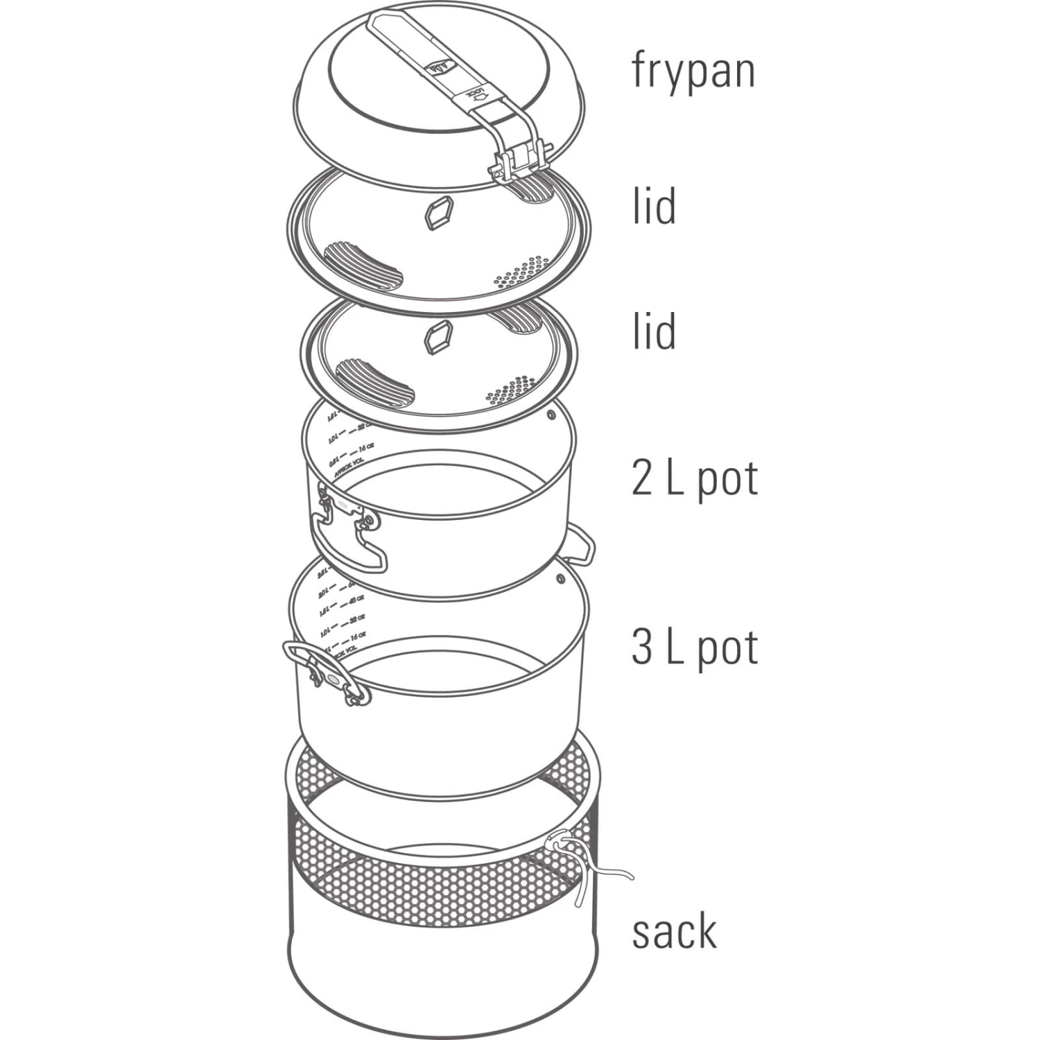 GSI Galcier Stainless Base Camper Medium Set - Kochset 2 GSI Galcier Stainless Base Camper Medium Set - Kochset – Bild 2